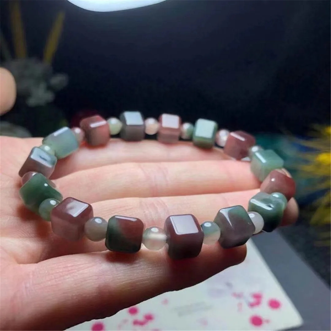 

7mm Natural Purple Green Agate Bracelet Jewelry For Women Lady Men Healing Love Gift Stone Beads Reiki Crystal Strands AAAAA