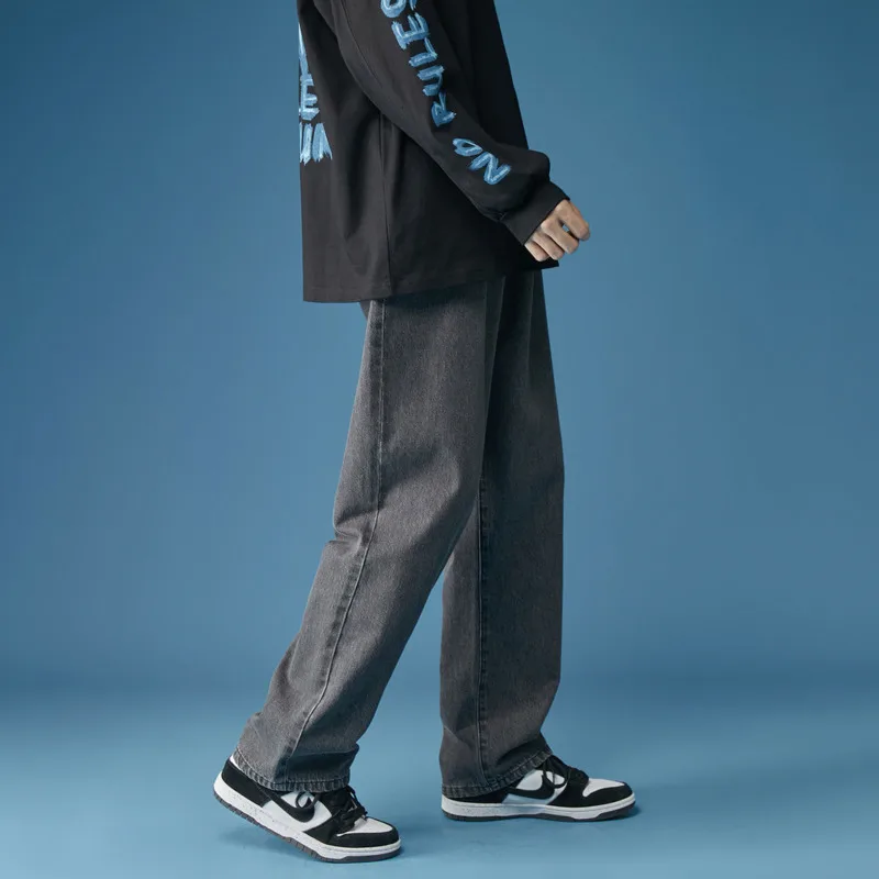 Summer 5 Colors Jeans Men Fashion Casual Straight Jeans Men Streetwear Loose Hip Hop Wide Legs Denim Pants Men Plus Size M-5XL