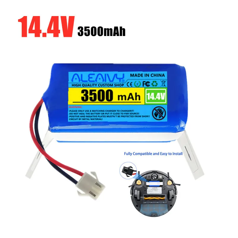 

Литий-ионный аккумулятор Aleaivy 14,4 В 3500 мАч для Conga Excellence 990 Ecovacs Deebot N79 N79S DN622 Eufy RoboVac 11 11 11S RoboVac 30 и т. д.