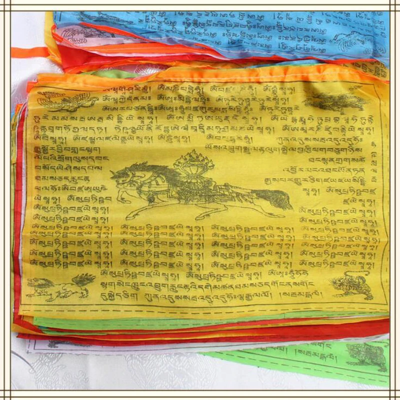 Wholesale 20 Sheets 5M Religious Flags Tibetan Buddhist Supplies Color Print Prayer Flag Tibet Banner Garden Flags images - 6