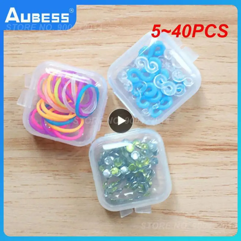 

5 ~ 40 шт. пустые пластиковые прозрачные мини Пустые Квадратные маленькие коробки, контейнер для ювелирных украшений, затычек для ушей, декор для ногтей, бриллиантовое хранилище