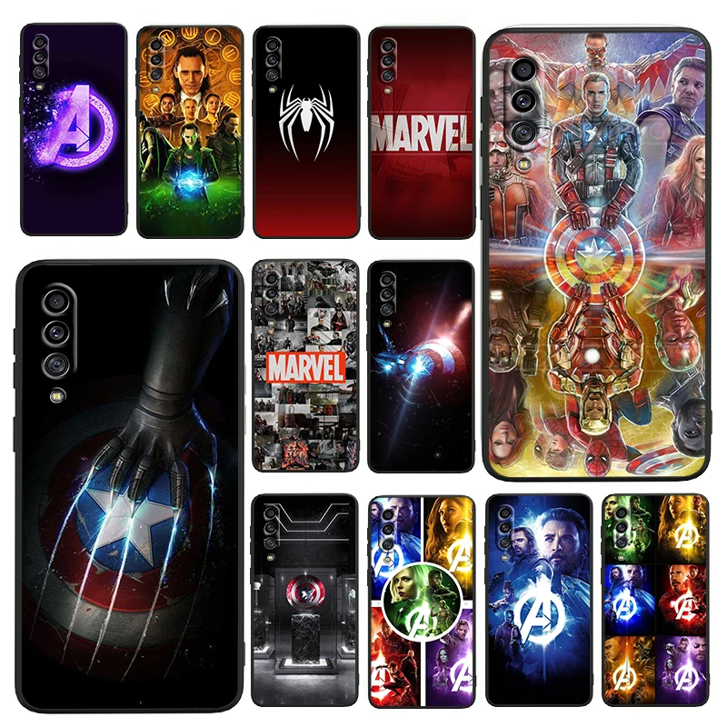 

Marvel logo For Samsung Galaxy A22 A21 A20 A13 A12 A11 A10 A8 A7 A6 A5 A03S A02S A01 5G 4G 2017 2018 Black Soft Phone Case Capa