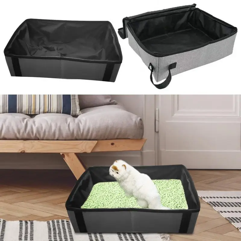 For Cats Collapsible Litter Box With Lid Waterproof Kitten Litter Box Cat Toilet For Easy Cleaning At Home