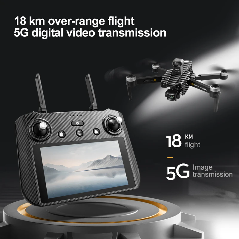 Фото AE86PROMAX с камерой 8K, двойной камерой, профессиональным бесщеточным двигателем, GPS, передачей данных 5G, 360-градусной съемкой °   Квадрокоптер с функцией обхода препятствий, дальность 8 км №3