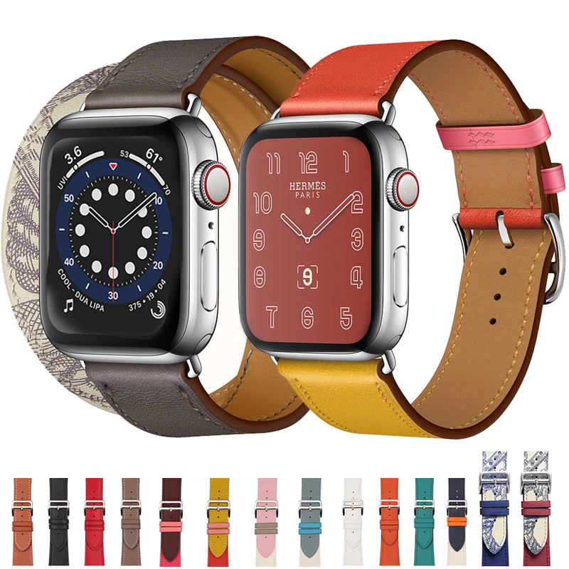 

Ремешок из натуральной кожи для Apple Watch Ultra Band 49 мм 45/44/40/41 мм, браслет для наручных часов Iwatch Series 8 7 SE 6 5 4 3 2