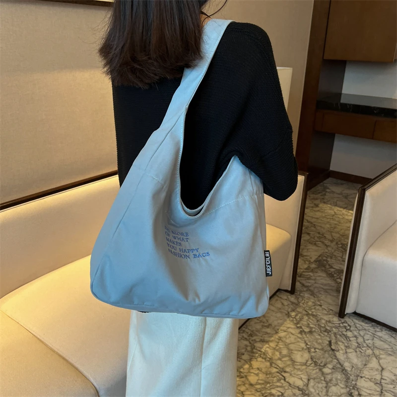 

Canvas Bags For Women 2022 High Capacity Shoulder Bags Foldable Shopping Eco Bag Korean Messenger Bag Y2K Handbags Designer Sac