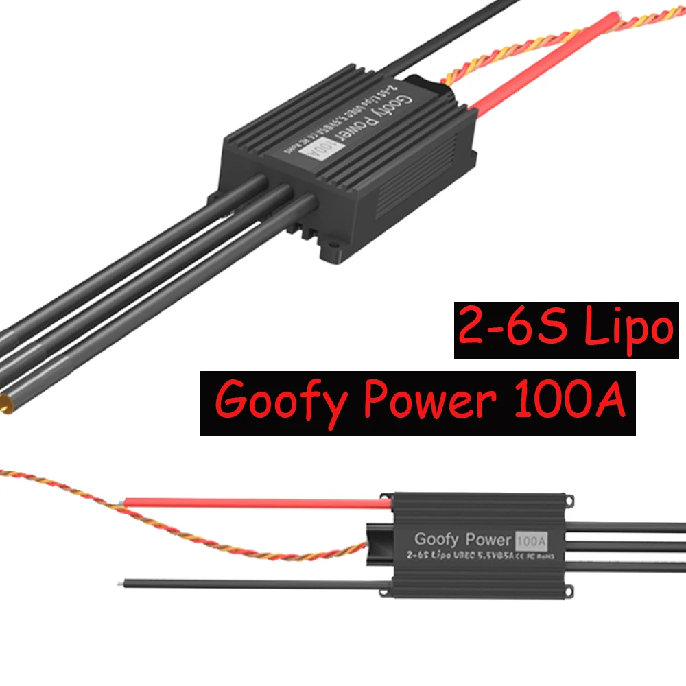 

Goofy Power 2-6S 100A Brushless ESC With SBEC For QX-MOTOR 70MM EDF RC Drone Airplane Parts
