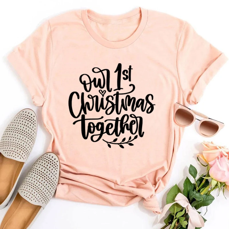 

Our First Christmas Together Tshirt Christmas Gift Cute Christmas Tee Unisex Christmas Shirts Couple Christmas Clothing M