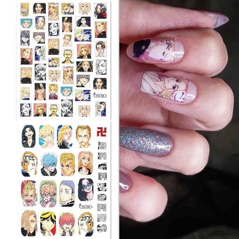 

Anime Tokyo Revenger 3D Self Adhesive Back Blue Decal Tools DIY Decoration Tools Nail Art Sticker TSC series 128