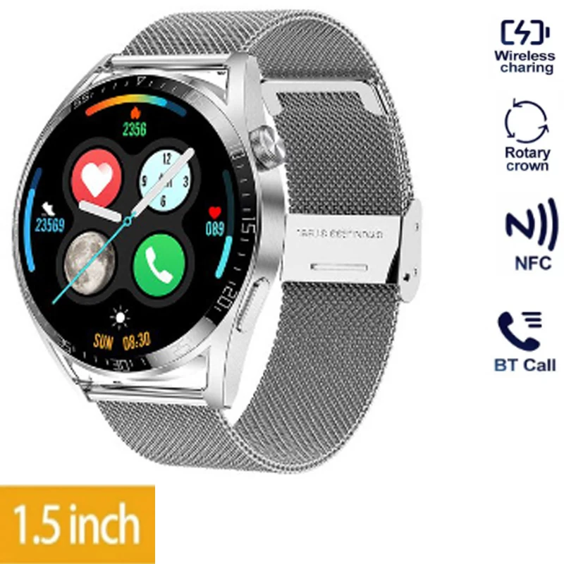 

1.5 Inch Smart Watch Women Men Watch Sports Fitness Bracelet BT Call Music Playback Wristwatch For Sony XPeria 1 iii Sony XPeria