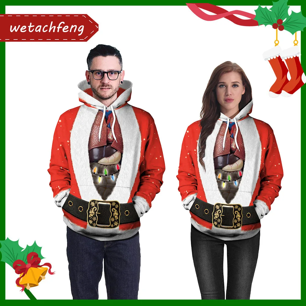 

Tacky Funny 3D Digital Printing Men Women Ugly Christmas Sweater Loose New Year Eve Merry Christmas Jumper 2022 Party Pullovers