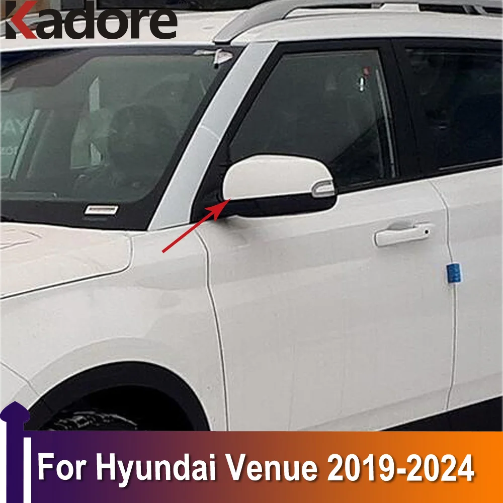 

For Hyundai Venue 2019-2021 2022 2023 2024 Chrome Rearview Side Door Mirrors Cover Trim Car styling Auto Exterior Accessories