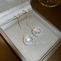 romantic tassel big transparent crystal earring for women aaa bling rhinestone bowknot stud earrings wedding jewelry pendant