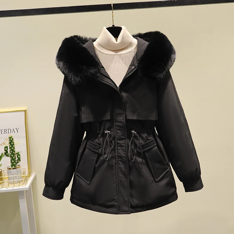 Winter Jacket Women 2023 Warm Thick Down Cotton Parka Mujer Casual Wool Liner  Overcoat Hooded Winter Coat Female Clothing