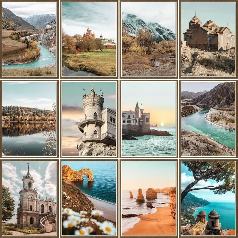 

DIY 5D Diamond Painting Mountain Lake Drawing Cross Stitch Handwork Gift Diamond Embroidery Mosaic Rhinestone Drawing Home Decor