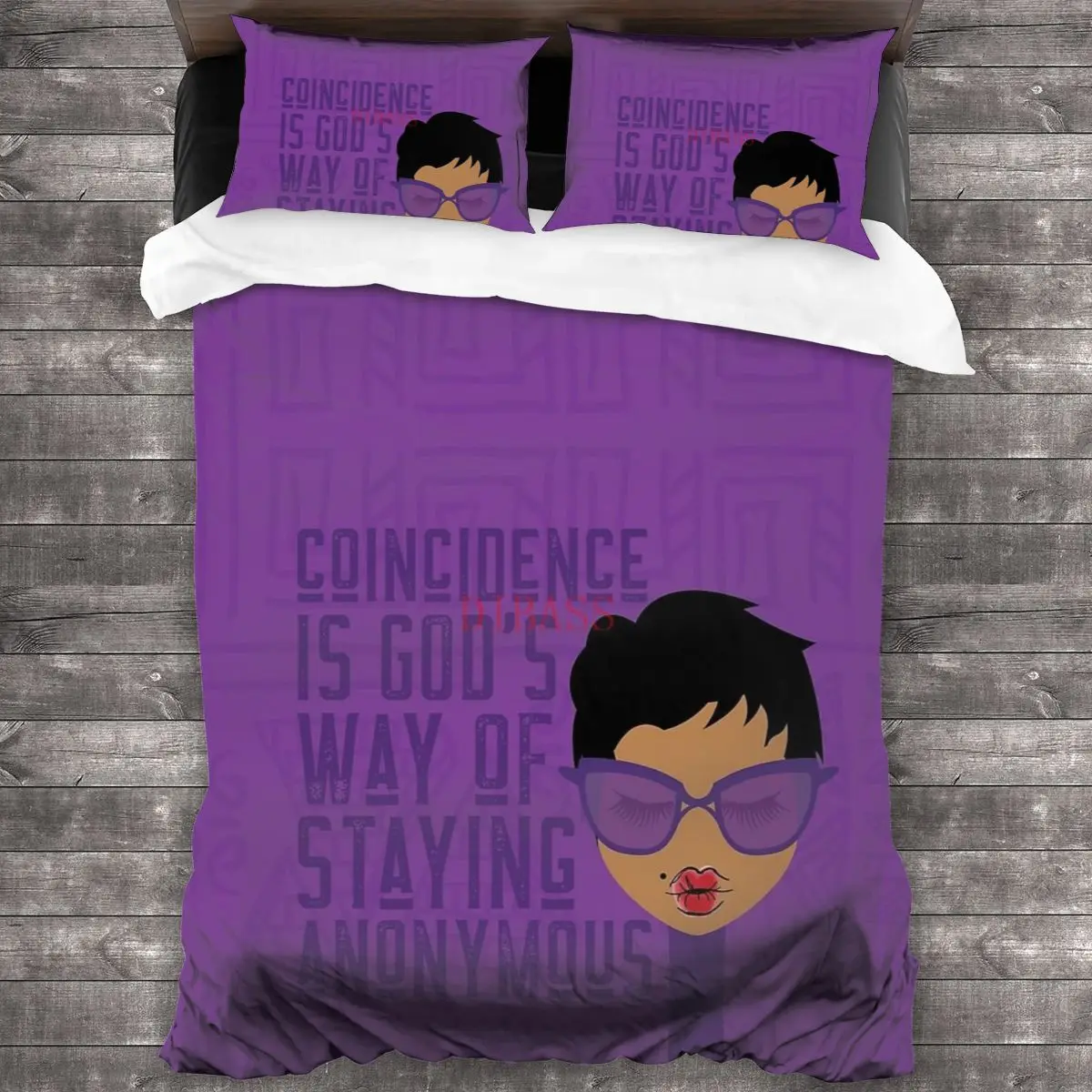 

Coincidence Is Gods Way Of Staying Anonymous Soft Microfiber Comforter Set with 2 Pillowcase Quilt Cover With Zipper Closure