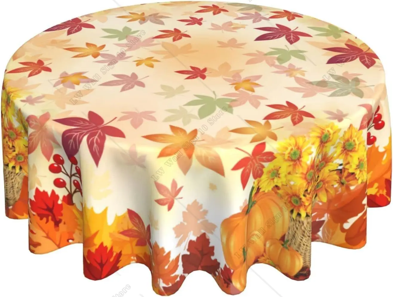 

Осенняя круглая скатерть 60 в осени Декоративная скатерть из кленовых листьев тыквы подсолнуха скатерть на стол на День Благодарения подходит для домашней кухни