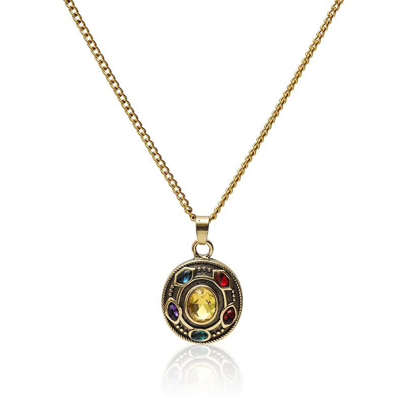 

MARVEL Necklace Avengers Thanos Pendent Ring Necklace Dark World Loki Marvel Movies Jewelry Figures Toys Sweater Chain Gifts