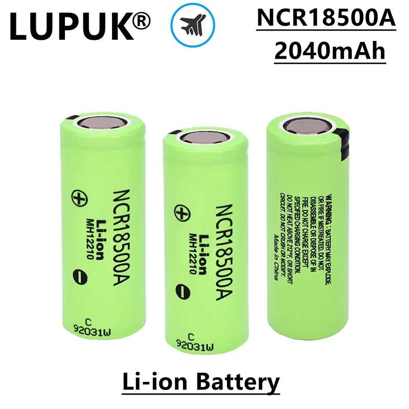 

LUPUK - New High-Quality 18500A Lithium-Ion Rechargeable Battery, 3.7V, 2040mAh, Used in Medical Equipment, Flashlights, Etc