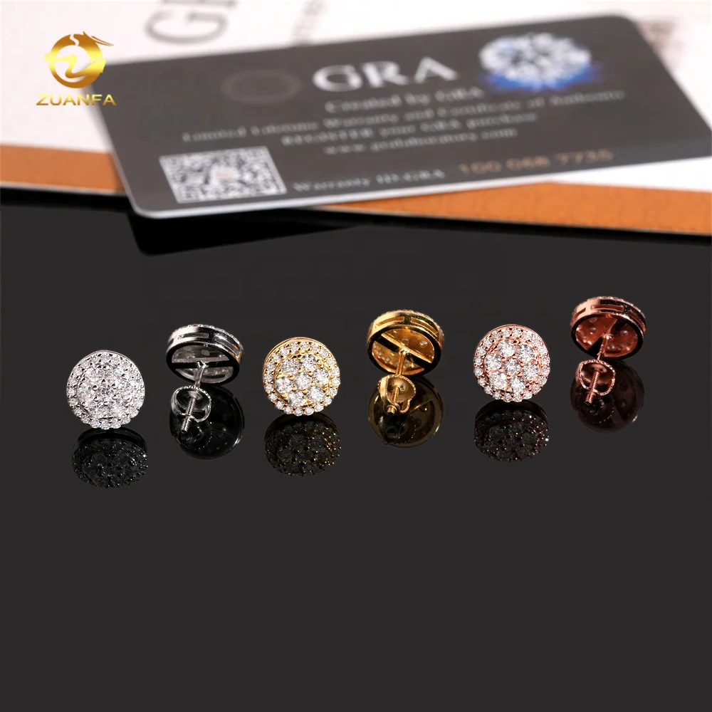 Ювелирные изделия модные мужские серьги из серебра 925 пробы с муассанитом и