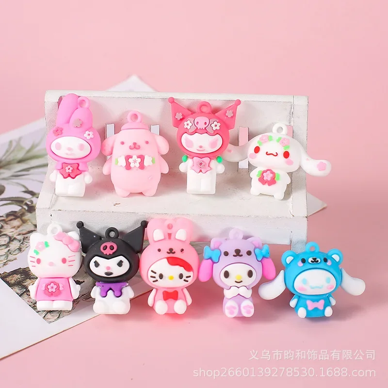 Новинка брелок Sanrio Kawaii Hellokitty Mymelody Cinnamorroll мультфильм ПВХ аксессуары студенческий