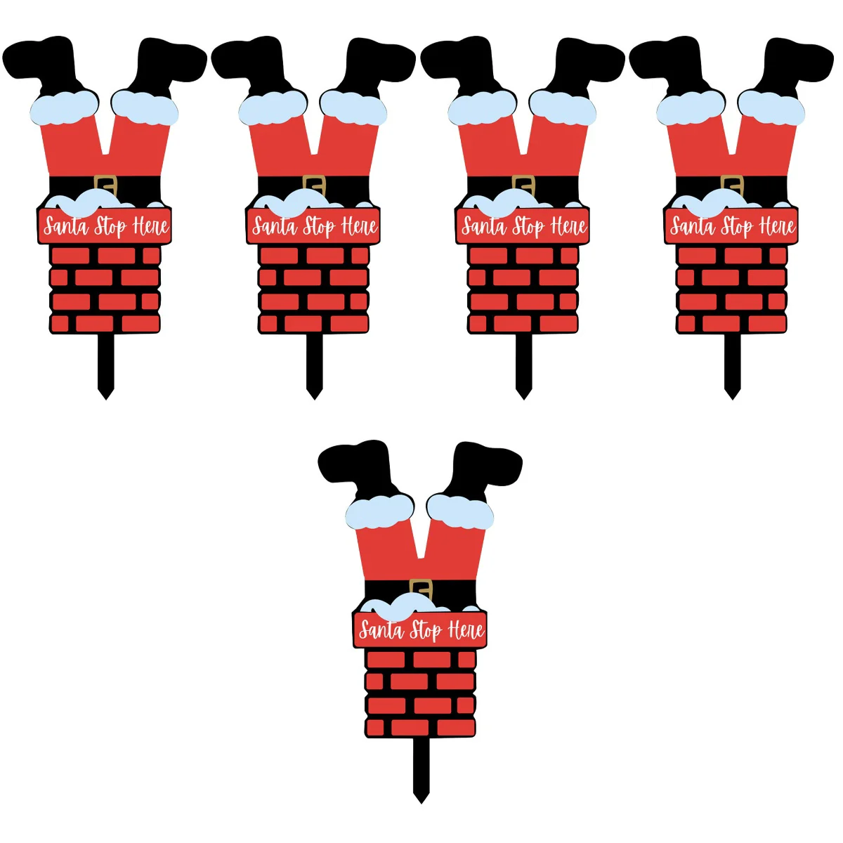 

5pcs Christmas Sign Stake Outdoor Lawn Sign Decor Christmas Holiday Party Decoration