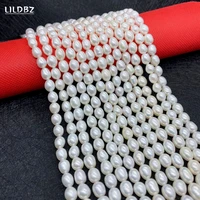 natural freshwater pearl necklace beads a aaa grade high quality rice shape pearls charm jewelry diy earrings bracelet accessory