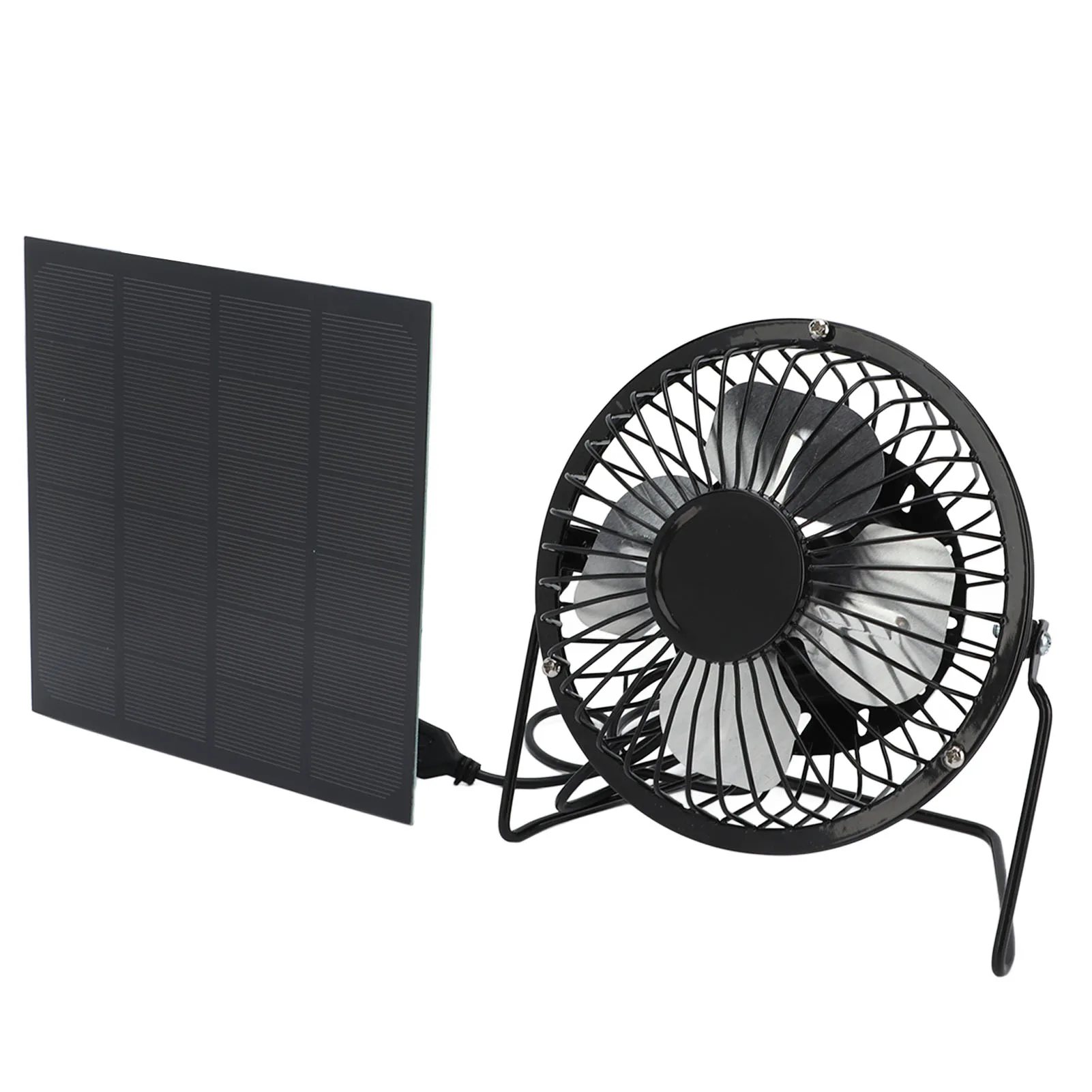 

Solar Panel Fan 3W 6V Polycrystalline Silicon USB Ultra Quiet Safe Solar Powered Fan for Home Travel Fishing