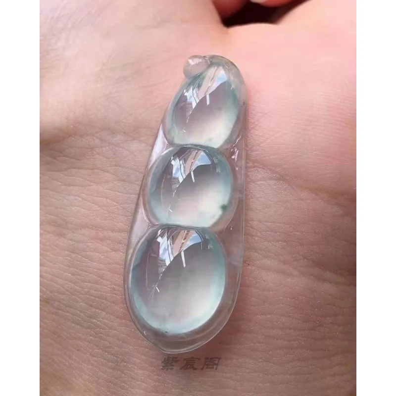 Натуральный изумруд плавающие цветы зеленый кулон Fu Dou нефрит