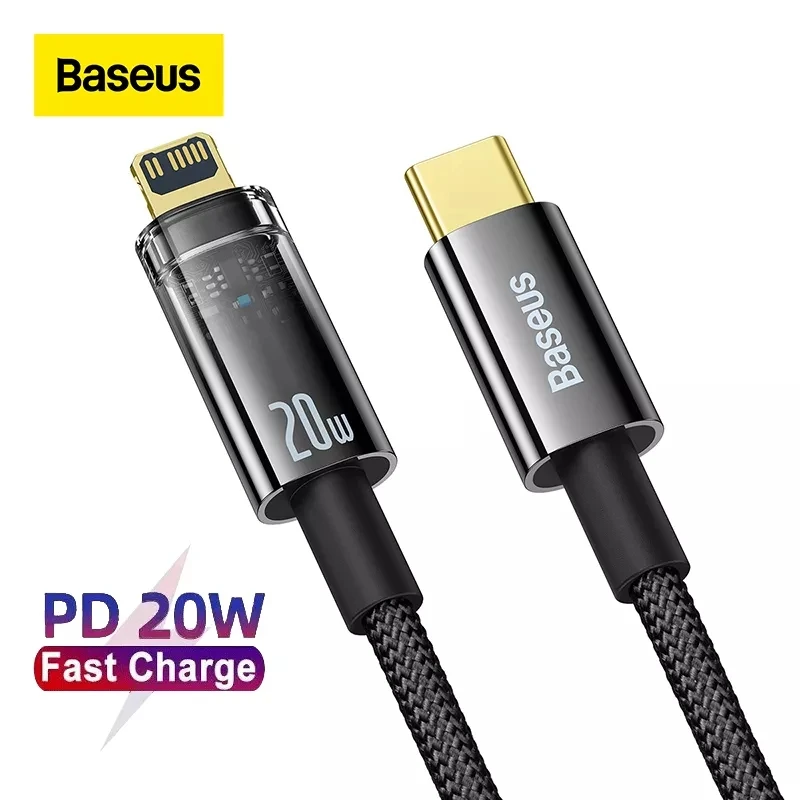 

Baseus Type C Cable For iPhone 13 12 11 Pro Max 8 USB 20W PD Fast Charge Type C to iPhone Cable for iPad Data Cord Charge Wir