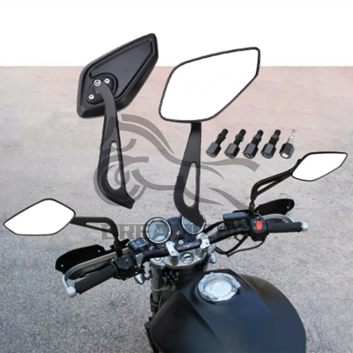 

Universal 1Pair Black 8MM 10MM Motorcycle Rearview Side Mirrors For Harley Davidson Street Glide Dyna Road King Accessories