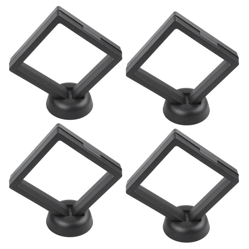 

New-4X Квадратные 3D альбомы плавающая рамка держатель Монета коробка Ювелирные изделия Показать чехол, 9x9 см (с основанием)