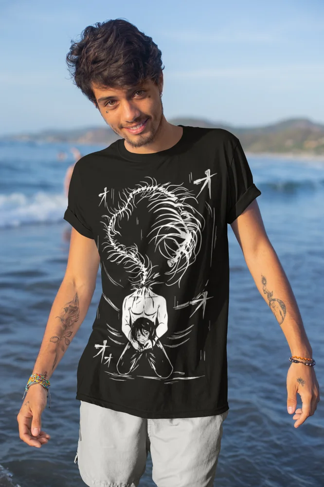 Футболка Эрена йера Черная мягкая футболка с надписью атака на Титанов