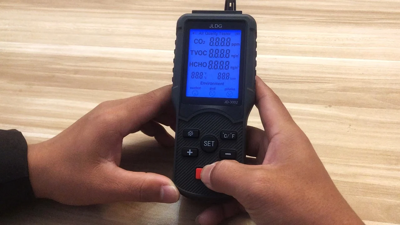 

Tvoc Hcho Co2 Temperature And Humidity Detection Formaldehyde Tester Carbon Dioxide Detector Air Quality Monitor