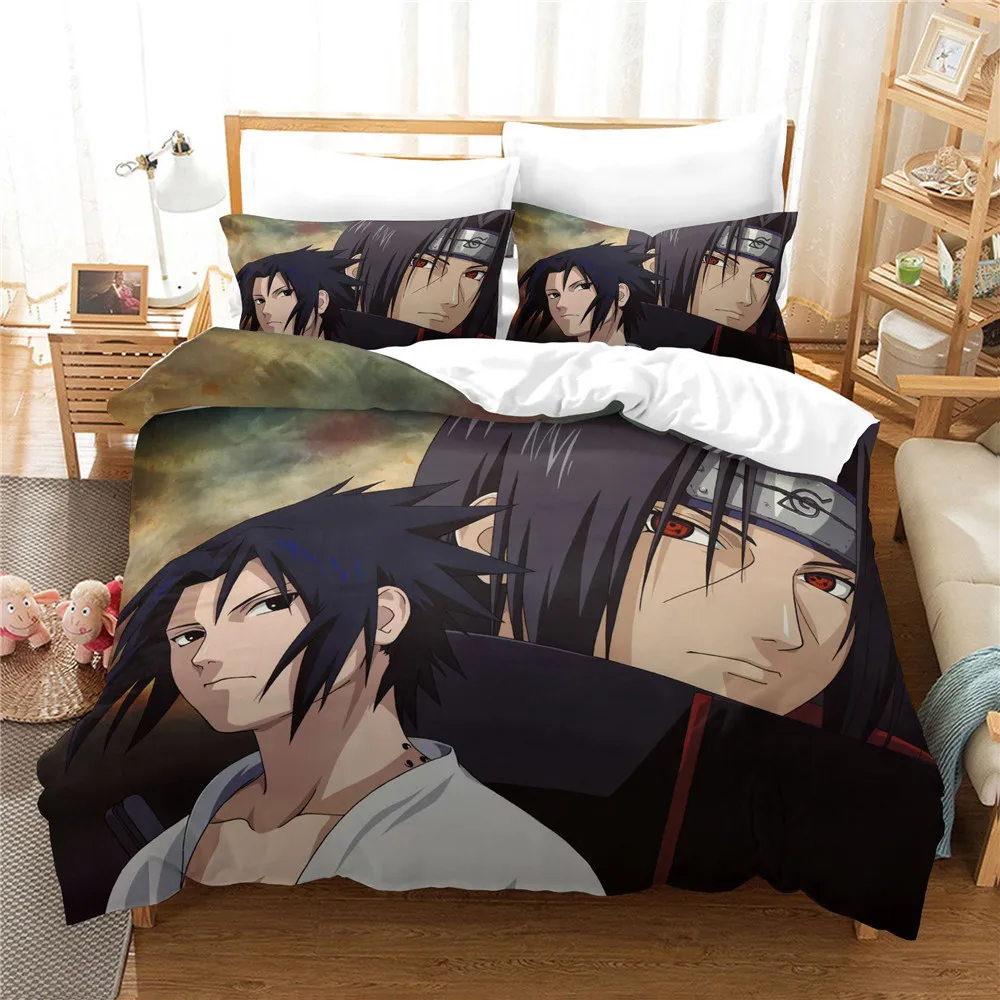 

Ninja Uzumaki Uchiha Narutoes Duvet Cover Cartoon Bedding Set Double 200x200 Size for Kids Boy Girls Bedroom Decor Home Textile