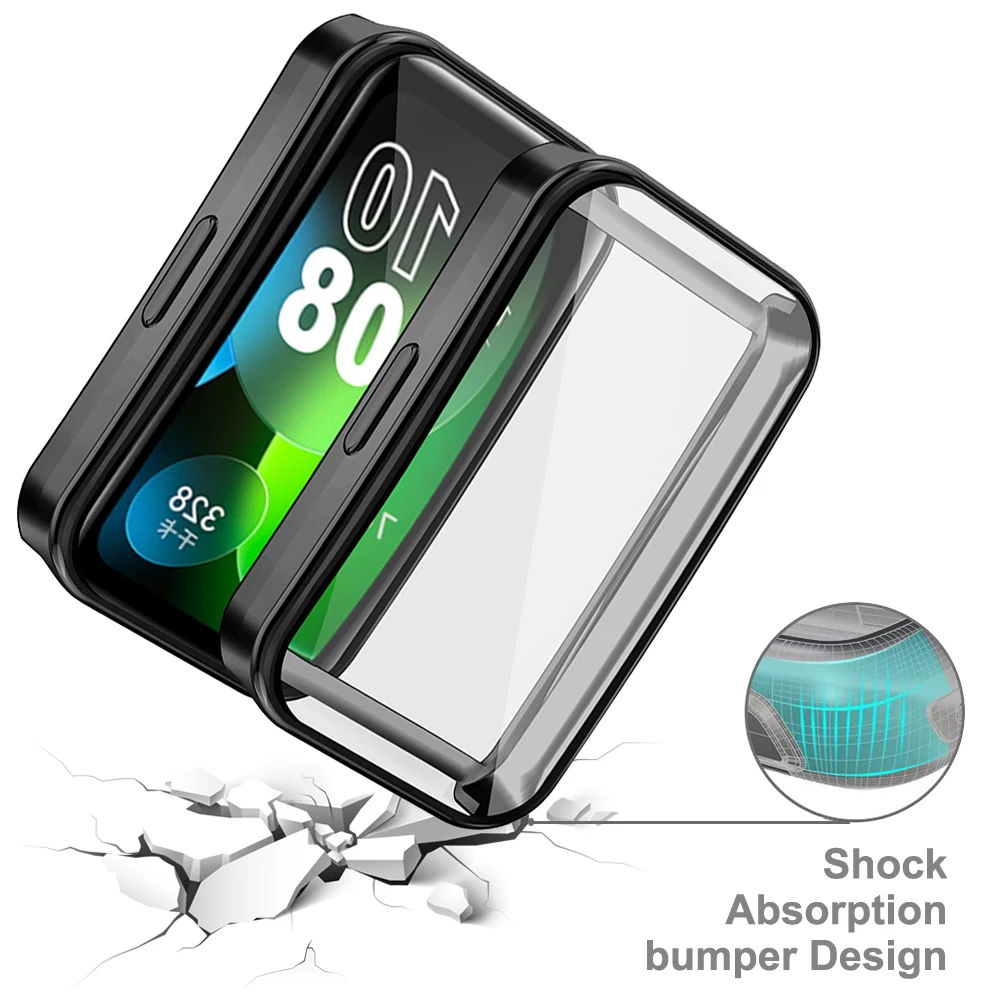 TPU Soft Protective Cover for Huawei Band 8 Case Full Screen Protector Shell Bumper Plated Cases for Huawei Band8 Smart Watch