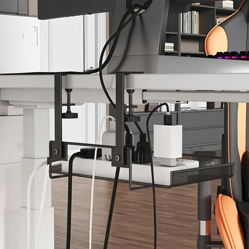 Фото Органайзеры для проводов под столом, подставка для Wi-Fi роутера, коробка для проводов без перфорации, аксессуары для гостиной №4