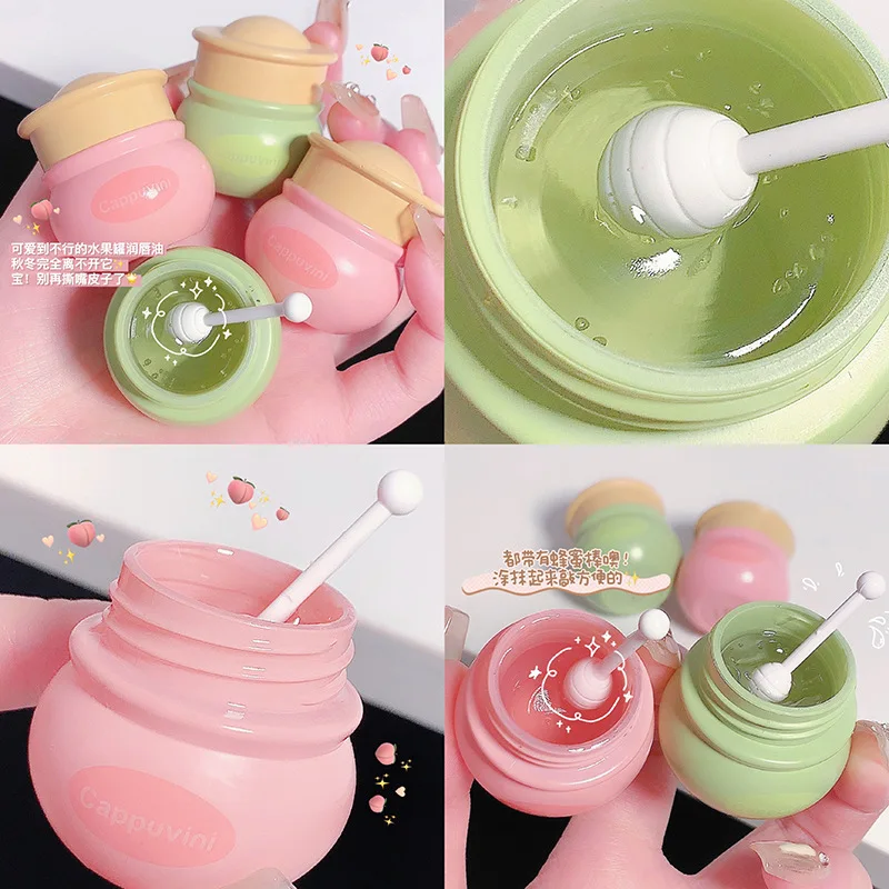 

Peach Apple Hydrating Lip Balm Remove Dead Skin Cells Moisturing Lip Gloss Lips Fade Lip Lines Korean Makeup