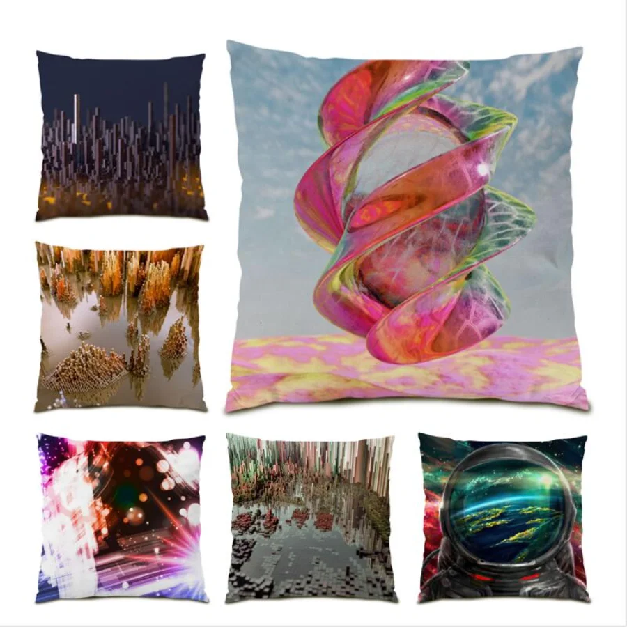 

Gift Pillow Cover Color Geometry Decoration Home Cushion Cover 45x45 Modern Throw Pillow Covers Living Room Decoration Bed E0642