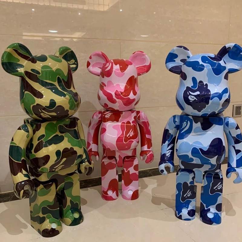 400% 28 см Подвижная кукла Bearbricklys мультяшный камуфляж строительные блоки медведь из