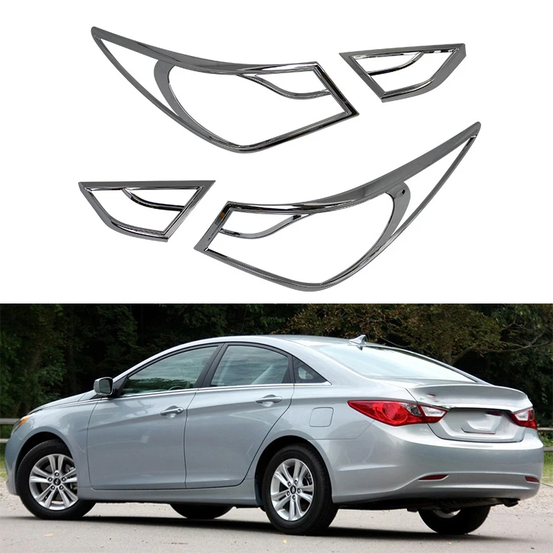 

For Hyundai Sonata i45 2011 2012 2013 2014 ABS Chrome Rear Trunk Tail Light Lamp Cover Trim Styling Garnish