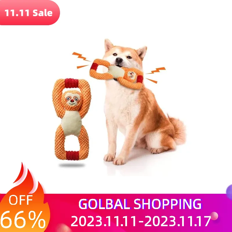 

Wear Resistant Cute Interactive Reduce Boredom Vocalizing Sloth Chewproof Dog Toys Squeaky Plush Golden Retriever For Pets