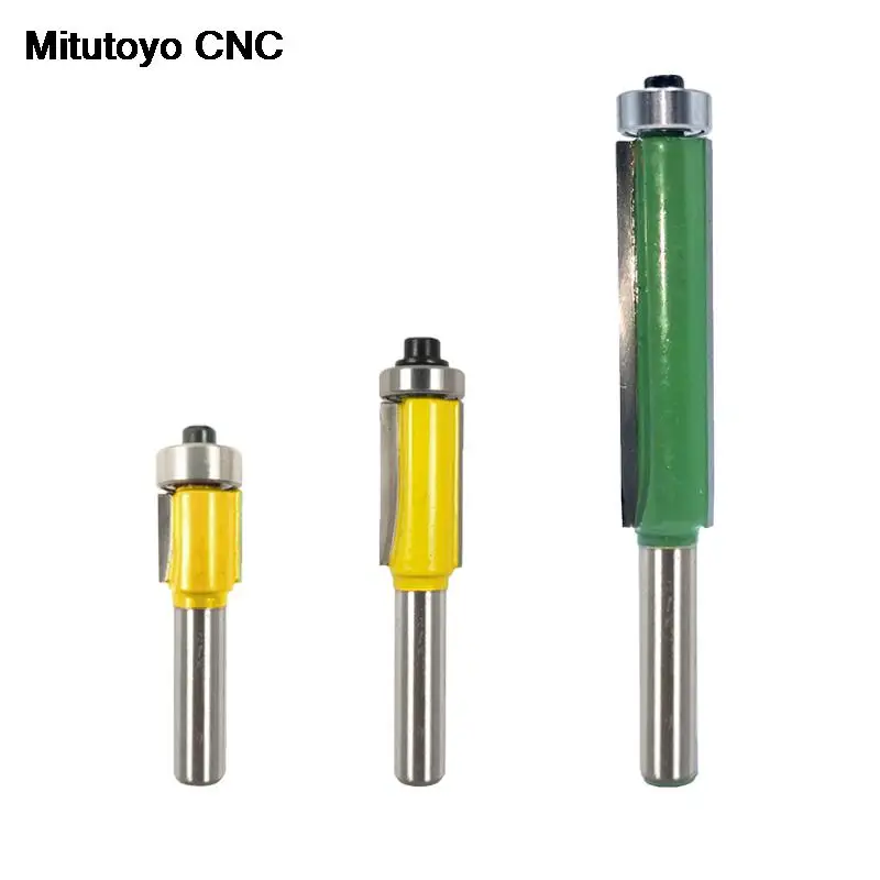 

8mm Shank Milling Cutter for Wood 2" Flush Trim Router Bit Bearing Woodwork Template Pattern Bit Tungsten Carbide woodworking