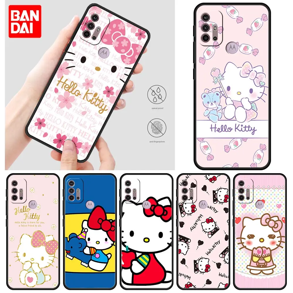 

Hello Kitty Super Case for Motorola Moto G30 G50 G60 G8 G9 G200 G31 G60s Power Plus Play Lite Black Funda Silicone Luxury Cover