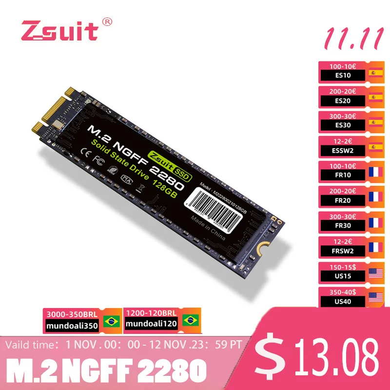 

Твердотельный накопитель Z-suit SSD 1 ТБ, 512 ГБ, 256 ГБ, M.2 NGFF 2280, внешний жесткий диск 128 ГБ, внутренний жесткий диск PCIe3.0 для ноутбука и настольного к...