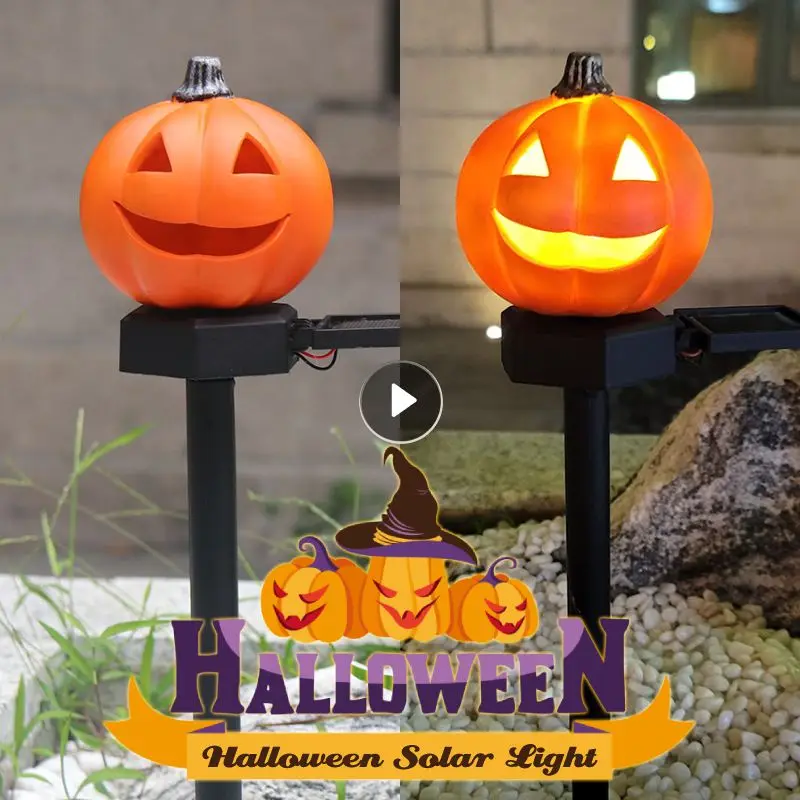 

Светодиодный фсветильник рь в виде тыквы на Хэллоуин, водонепроницаемый декоративный садовый светильник на солнечной батарее для газона, у...
