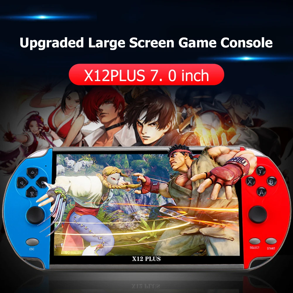 

X12 PLUS портативная игровая консоль 7,1 дюймов HD экран портативный видеоплеер встроенные 10000 классических бесплатных игр