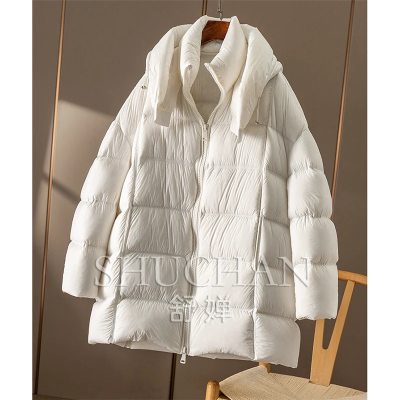 Puff 0 Давление дизайнерская куртка на гусином пуху 90 с капюшоном женское зимнее
