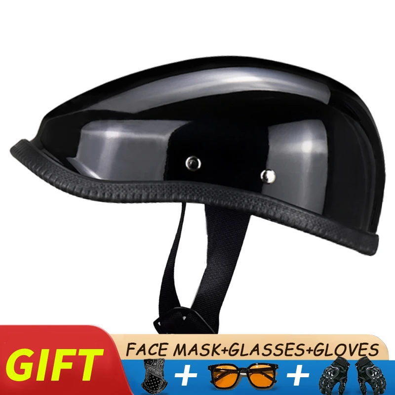 

Motorcycle Helmet German Leather Vintage Casco Moto Motorcycle Open Face Retro Half Helmet Chopper Biker Pilot Cruiser,Chopper