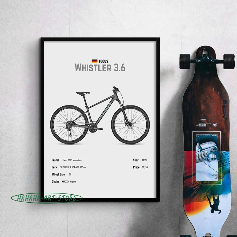 Настенный плакат с изображением горного велосипеда